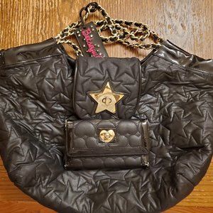 Betsey Johnson Pillow Tote Bag and Matching Wallet